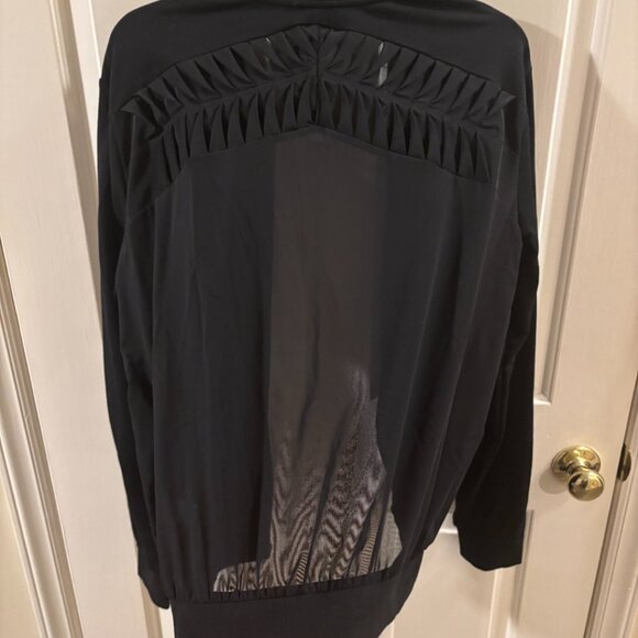 Victoria Secret Sport Long Sleeve Black Full-Zip Sheer Back Jacket ~ Medium/NWT - Picture 2 of 6